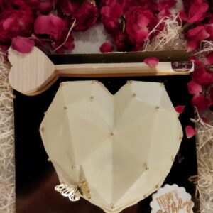White Heart Pinata Cake