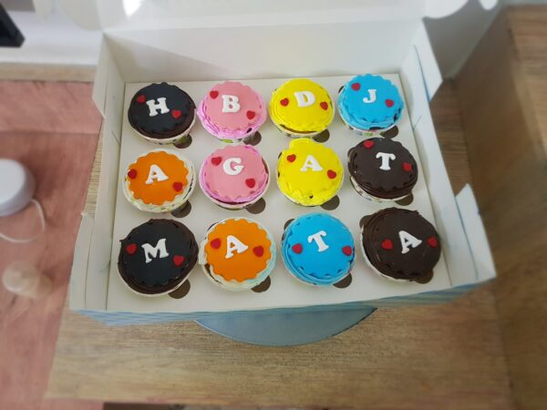 Colorful Lettered Cupcake