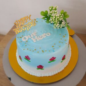 Our Hero Floral Birthday Cake