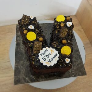 Alphabet V Chocolate Cake
