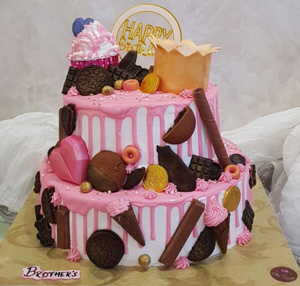 Chocolate & Candy Drip Cake