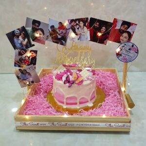 Photo Frame Anniversary Drip Cake