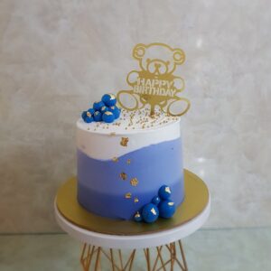 Teddy Blue Ombre Birthday Cake