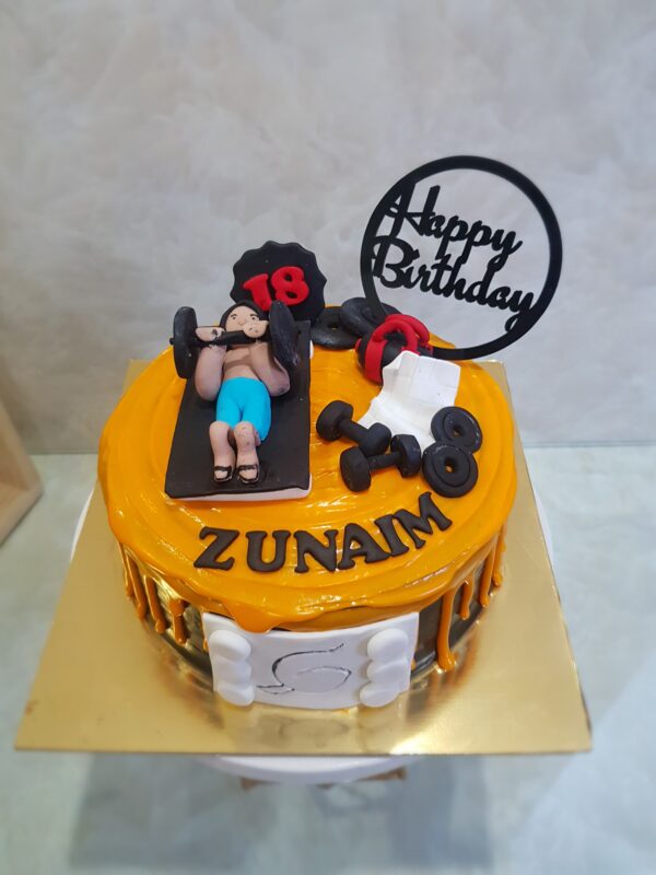 Fitness Theme Birthday Cake
